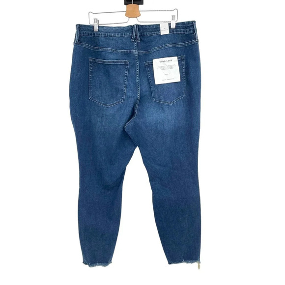 Good American Good Legs Raw Hem Skinny Jeans In Blue653 Plus Size 24 - Picture 7 of 12